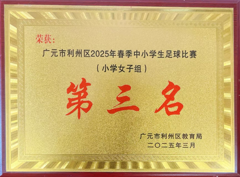 2025年春季中小学生足球比赛小学女子组   第三名
